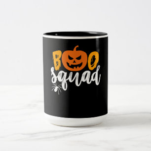 Spider Gift Boo Squad - Pumpkin Spider Halloween Two-Tone Coffee Mug