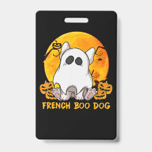 Spider Gift French Boo Bulldog With Pumpkin Spider ID Badge