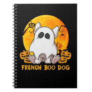 Spider Gift French Boo Bulldog With Pumpkin Spider Notebook