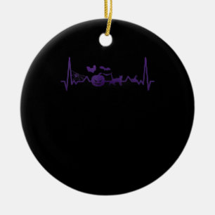 Spider Gift Funny Heartbeat Line Halloween Ceramic Ornament