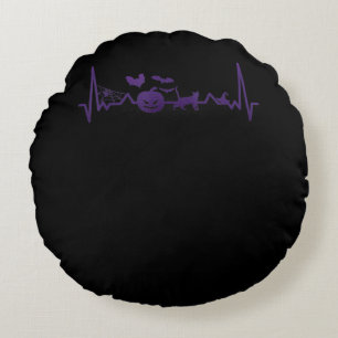 Spider Gift Funny Heartbeat Line Halloween Round Cushion