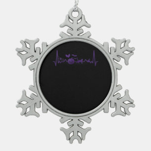 Spider Gift Funny Heartbeat Line Halloween Snowflake Pewter Christmas Ornament