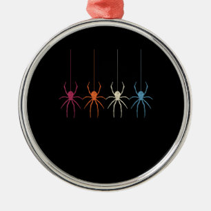 Spider Gift Halloween 2020 Vintage Spider Web Metal Ornament
