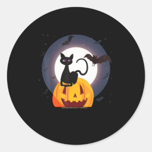 Spider Gift Halloween Black Cat Spider Pumpkin Classic Round Sticker