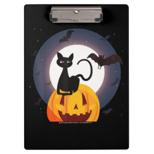 Spider Gift Halloween Black Cat Spider Pumpkin Clipboard
