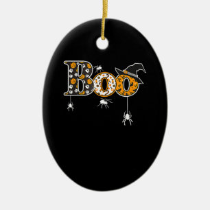 Spider Gift Halloween Boo Spider Ceramic Ornament