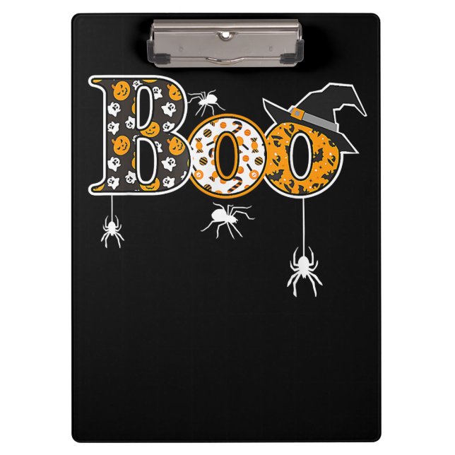 Spider Gift | Halloween Boo Spider Clipboard (Front)
