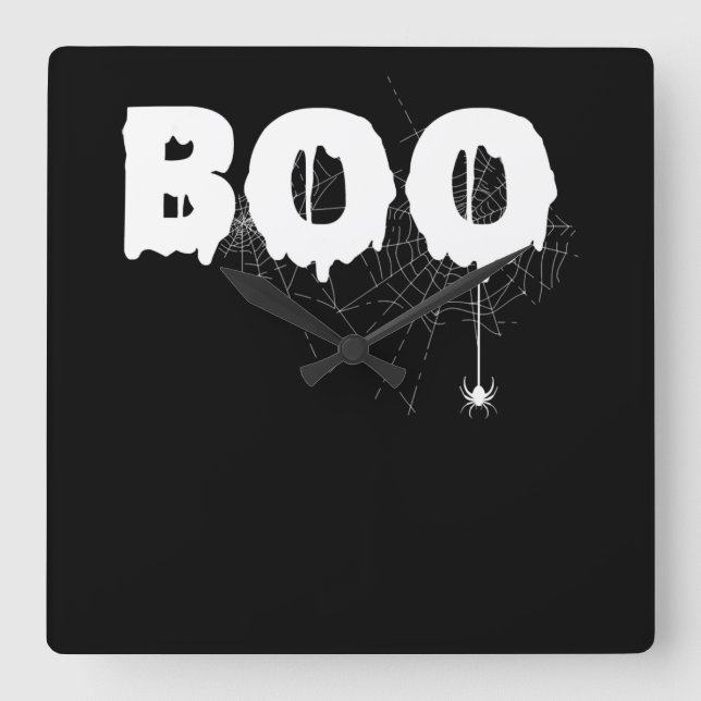 Spider Gift | Halloween Funny Scary Little Spider Square Wall Clock (Front)