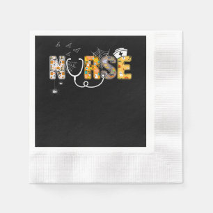 Spider Gift   Halloween Nurse With Pumpkin Spider Napkin