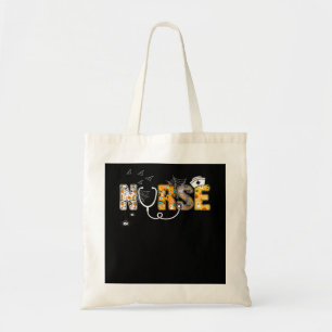 Spider Gift Halloween Nurse With Pumpkin Spider Tote Bag