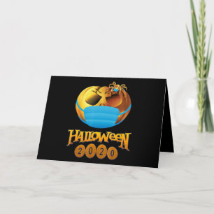 Spider Gift Halloween Pumpkin And Spider Mask Card
