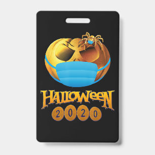 Spider Gift   Halloween Pumpkin And Spider Mask ID Badge
