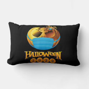 Spider Gift Halloween Pumpkin And Spider Mask Lumbar Cushion