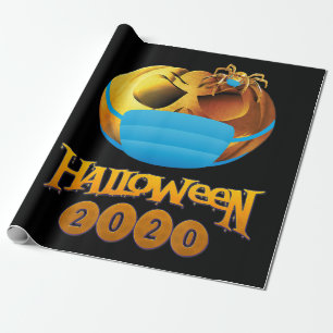 Spider Gift   Halloween Pumpkin And Spider Mask Wrapping Paper