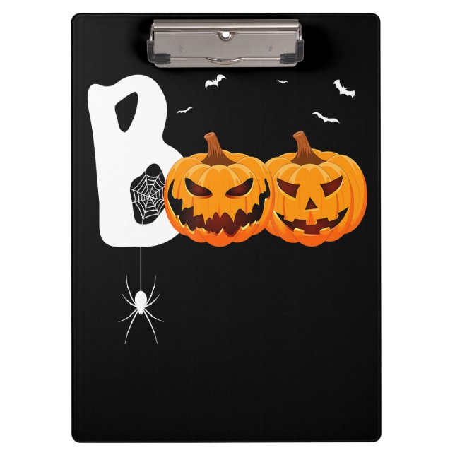 Spider Gift | Halloween Pumpkins Spider Clipboard (Front)