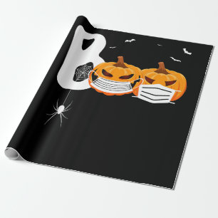 Spider Gift   Halloween Pumpkins Wearing Mask Spi Wrapping Paper