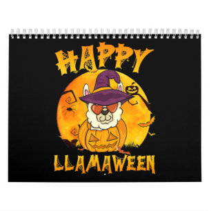 Spider Gift   Happy Llamaween Llama Witch Spider Calendar