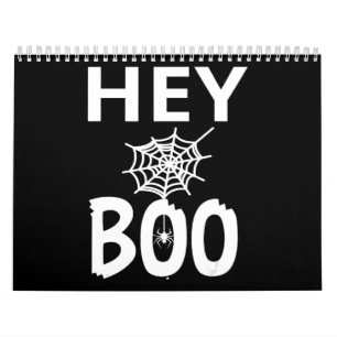 Spider Gift Hey Boo Halloween Funny Spider Web Calendar
