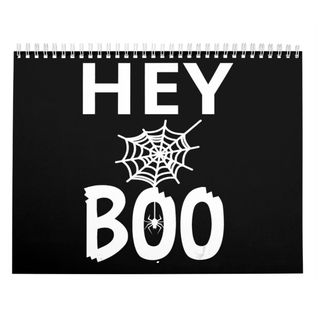 Spider Gift | Hey Boo Halloween Funny Spider Web Calendar (Cover)