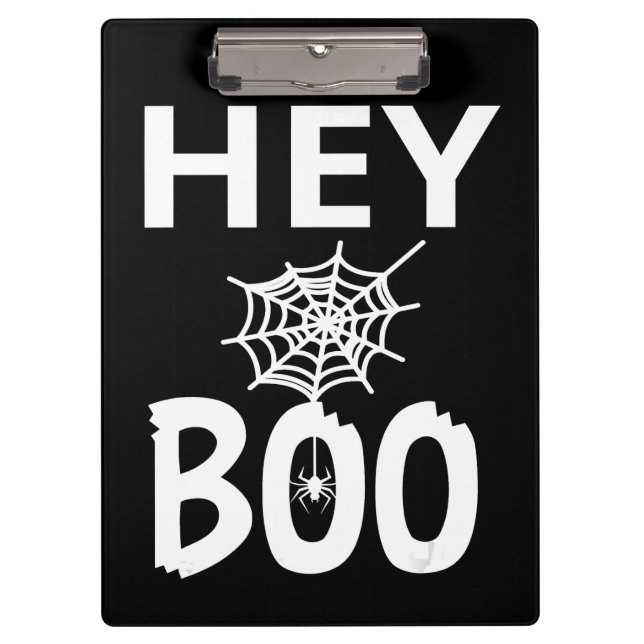 Spider Gift | Hey Boo Halloween Funny Spider Web Clipboard (Front)