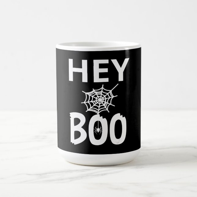 Spider Gift | Hey Boo Halloween Funny Spider Web Coffee Mug (Center)