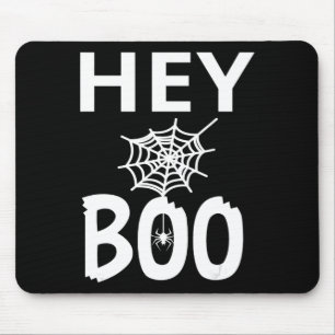 Spider Gift Hey Boo Halloween Funny Spider Web Mouse Pad