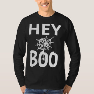 Spider Gift   Hey Boo Halloween Funny Spider Web T-Shirt