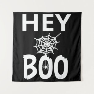 Spider Gift   Hey Boo Halloween Funny Spider Web Tapestry