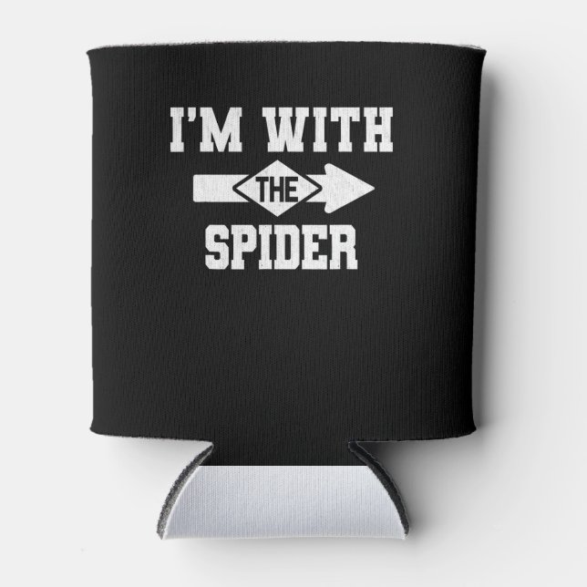 Spider Gift | I'm With The Spider Costume Matching Can Cooler (Front)