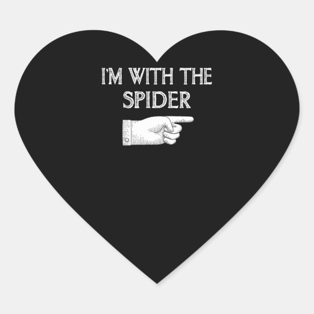 Spider Gift | I'm With The Spider Costume Matching Heart Sticker (Front)