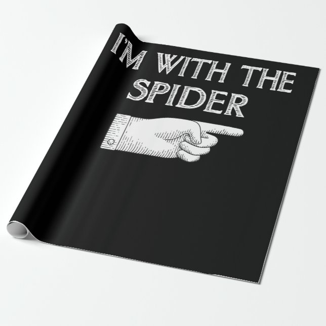 Spider Gift | I'm With The Spider Costume Matching Wrapping Paper (Unrolled)