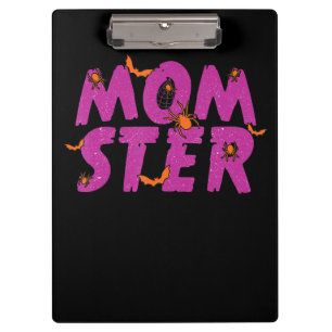 Spider Gift MOMSTER Spider Net And Bat Halloween Clipboard