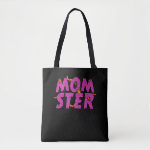 Spider Gift MOMSTER Spider Net And Bat Halloween Tote Bag