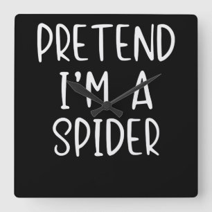 Spider Gift Pretend Spider Costume Halloween Lazy Square Wall Clock