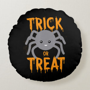 Spider Gift Spider - Trick Or Treat- Halloween Round Cushion