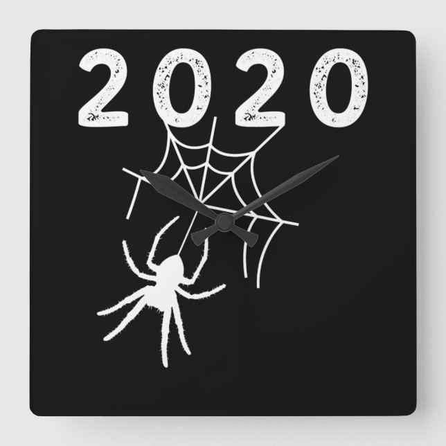Spider Halloween 2020 Gift, Giant Halloween Spider Square Wall Clock (Front)