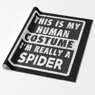 Spider Halloween Costume Funny Spider Costume Gift Wrapping Paper