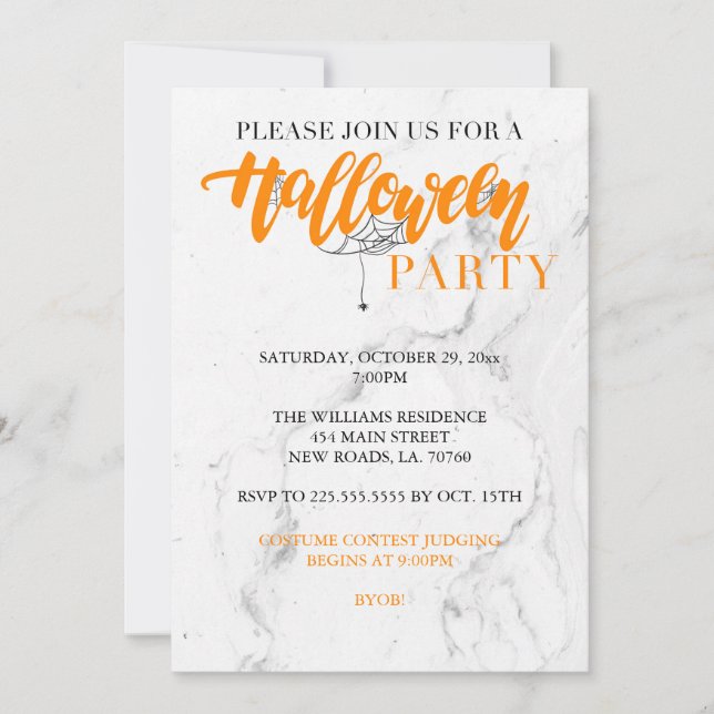 Spider Halloween Party Invitation (Front)