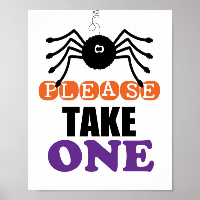 Spider Halloween Please Take One Poster (Front)