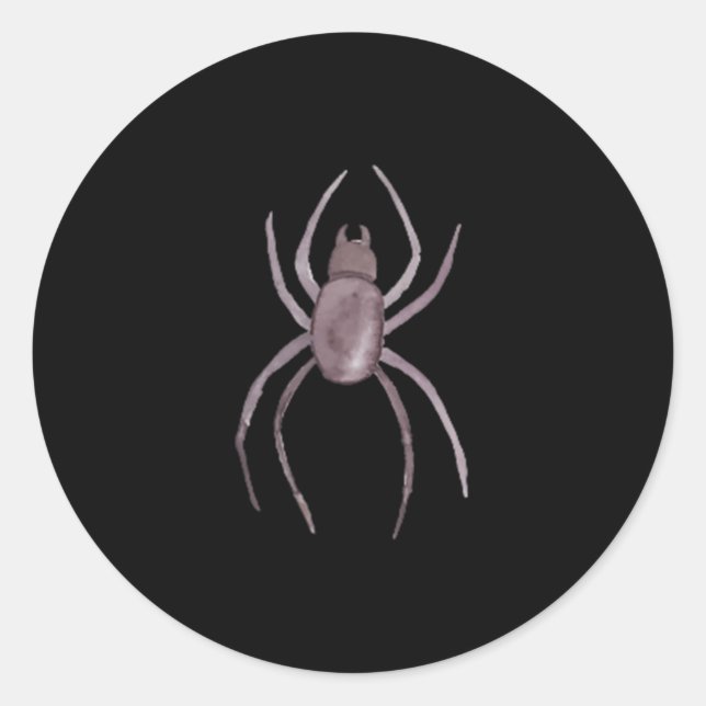 Spider Halloween Subtle Minimal Scary Funny Trick  Classic Round Sticker (Front)