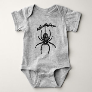 Spider Hanging From Branch Baby Bodysuit