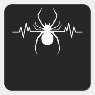 Spider Heartbeat Disgust Arachnid Terrarium Gift Square Sticker
