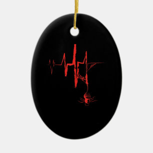 Spider Heartbeat Halloween Party Red And Bloody Ceramic Ornament