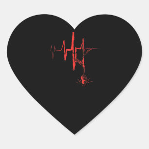 Spider Heartbeat Halloween Party Red And Bloody Heart Sticker