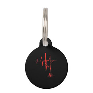 Spider Heartbeat Halloween Party Red And Bloody Pet Tag