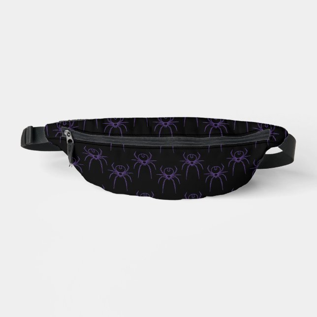 Spider in Purple and Black Bum Bags (Front)