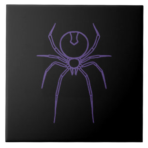 Spider in Purple and Black Ceramic Tile