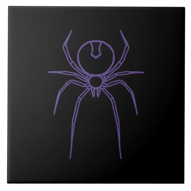 Spider in Purple and Black Ceramic Tile (Front)