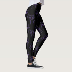Spider in Purple and Black Leggings