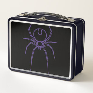 Spider in Purple and Black Metal Lunch Box
